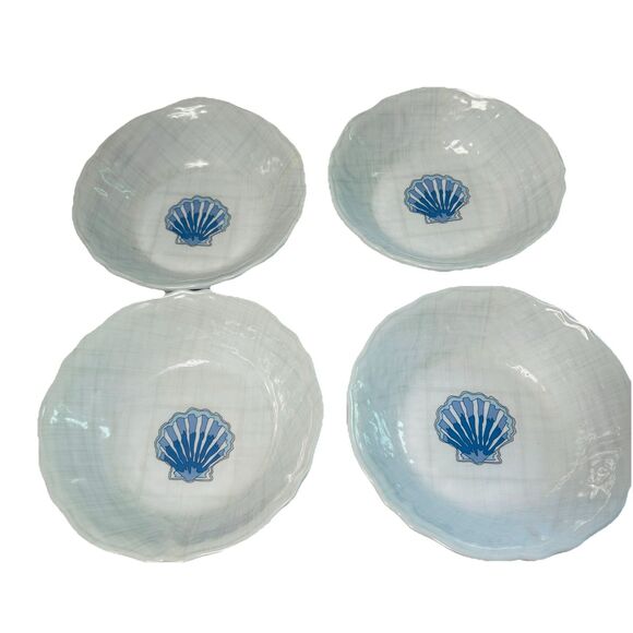 Sigrid Olsen Home Sea Shell Melamine Bowls Set of 4 Coastal Beach Vibe - Picture 2 of 8